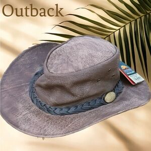 OUTBACK SURVIVAL GEAR  DISTRESSED LEATHER COWBOY HAT -S -NWT ! 🐴🤠